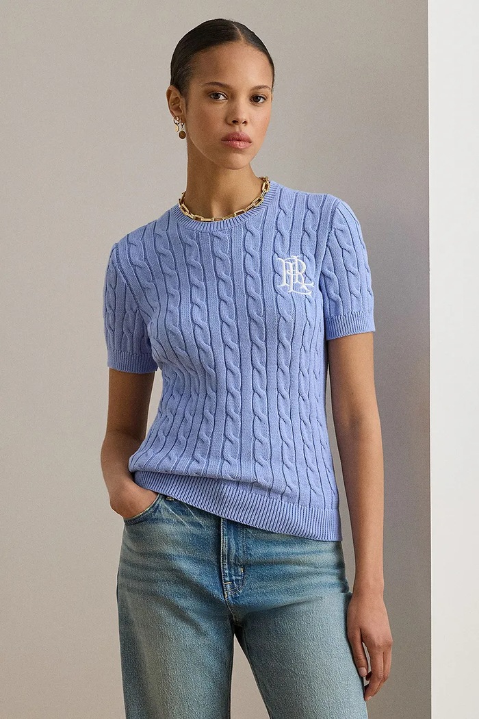 Lauren Ralph Lauren sweter bawełniany bawełna granatowy 200P07025