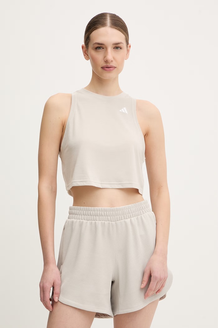 adidas Performance top de antrenament We Tank uni bej JC9557