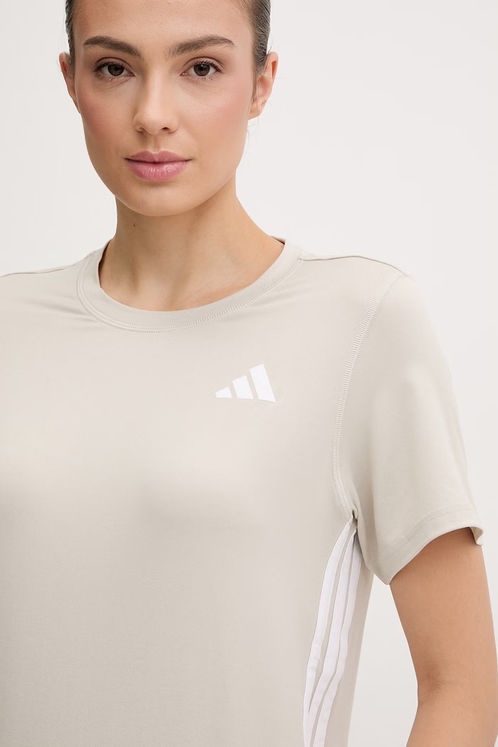 Μπλουζάκι προπόνησης adidas Performance We 3s μπεζ JD6530