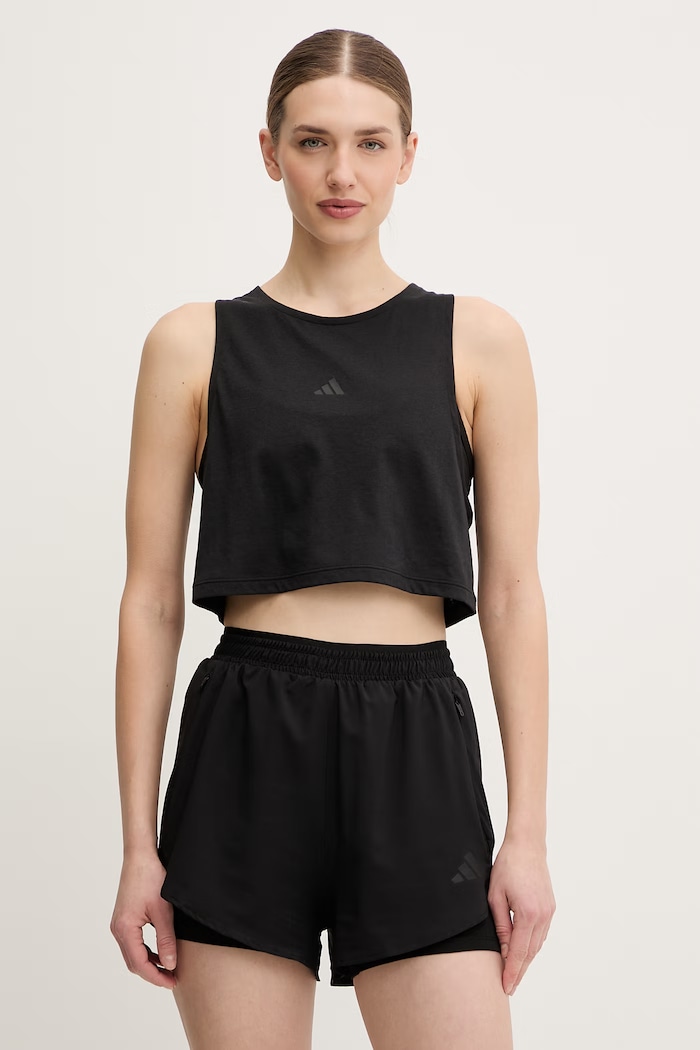 Tréningový top adidas Performance Motion Essentials potlač čierna JX7513