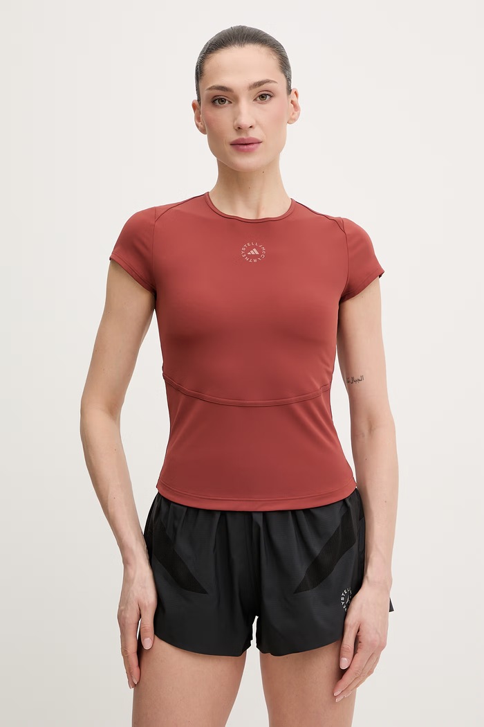 adidas by Stella McCartney тениска за трениране дамска кафяв JY8140