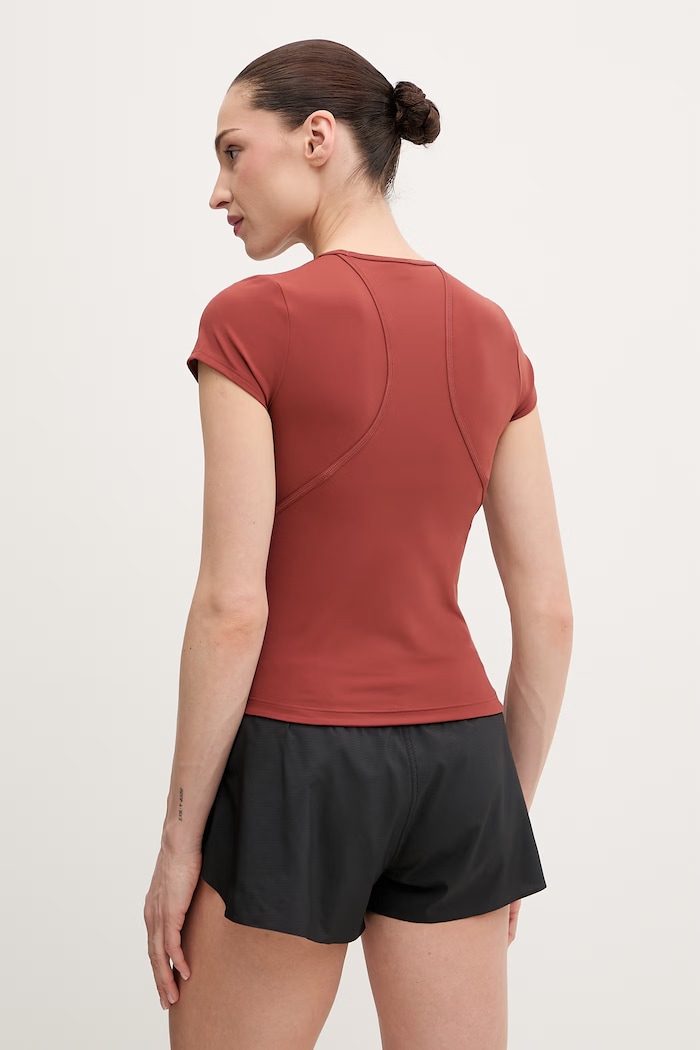 Дрехи adidas by Stella McCartney тениска за трениране дамска JY8140 кафяв