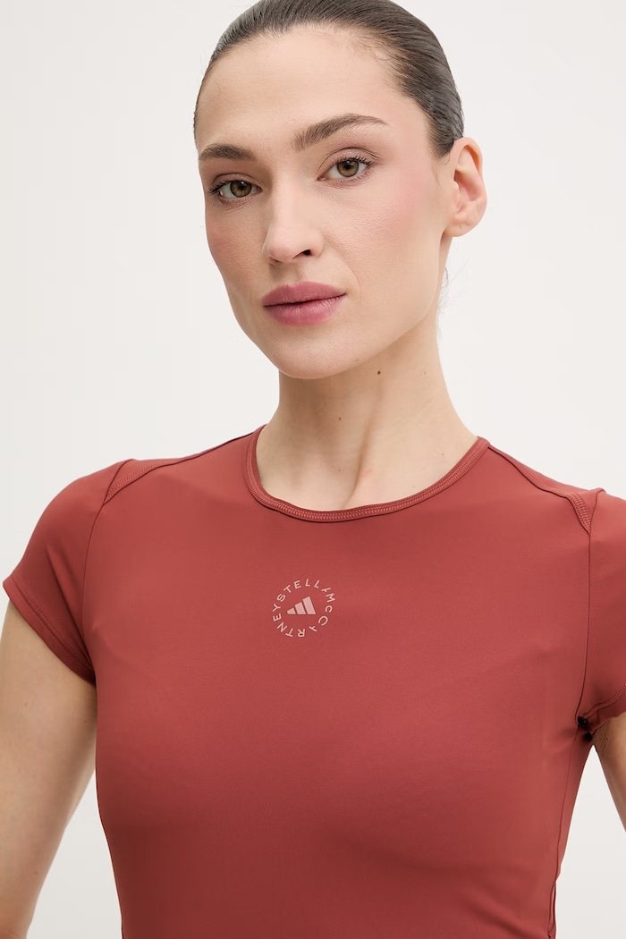 adidas by Stella McCartney тениска за трениране дамска кафяв JY8140