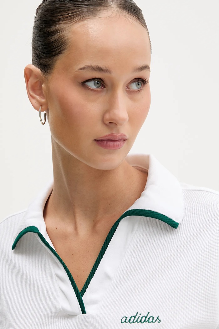 adidas polo bawełniane Essentials Colorpop biały JZ0191