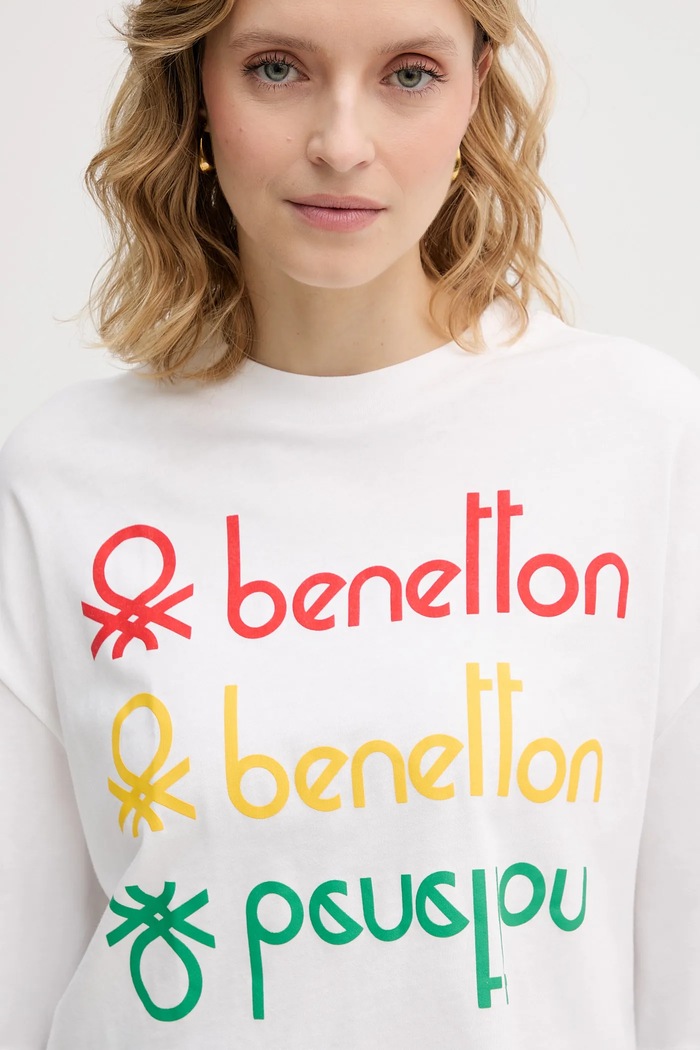United Colors of Benetton pamut póló x Stranger Things fehér 3BL0D10BC