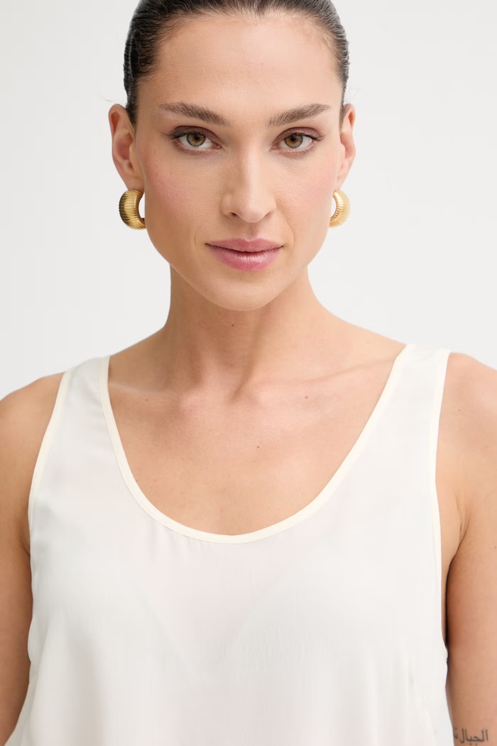 Pinko top dámsky hodvábny béžová 104670.A2T7