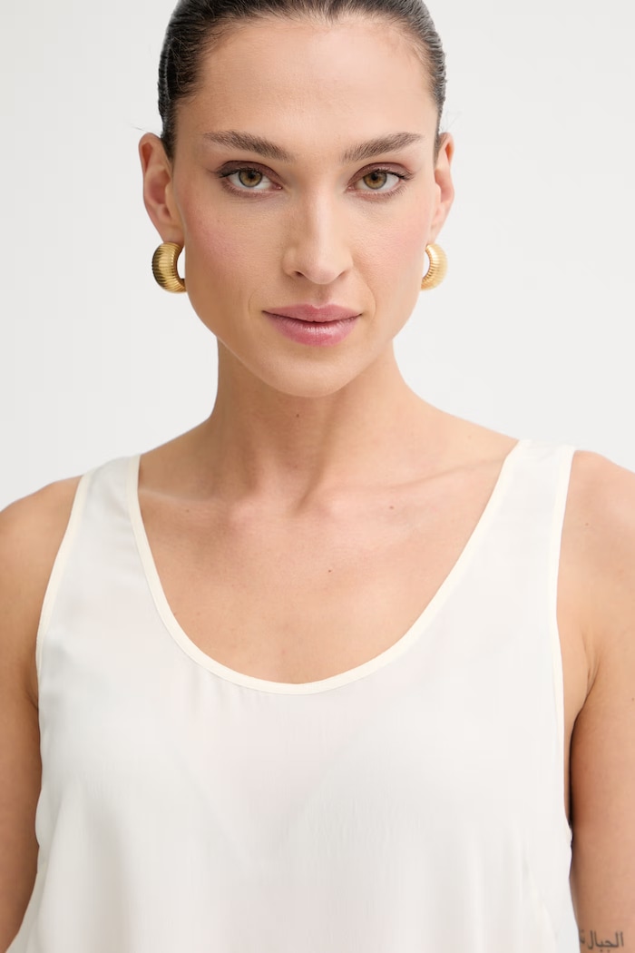 Pinko top dámsky hodvábny béžová 104670.A2T7