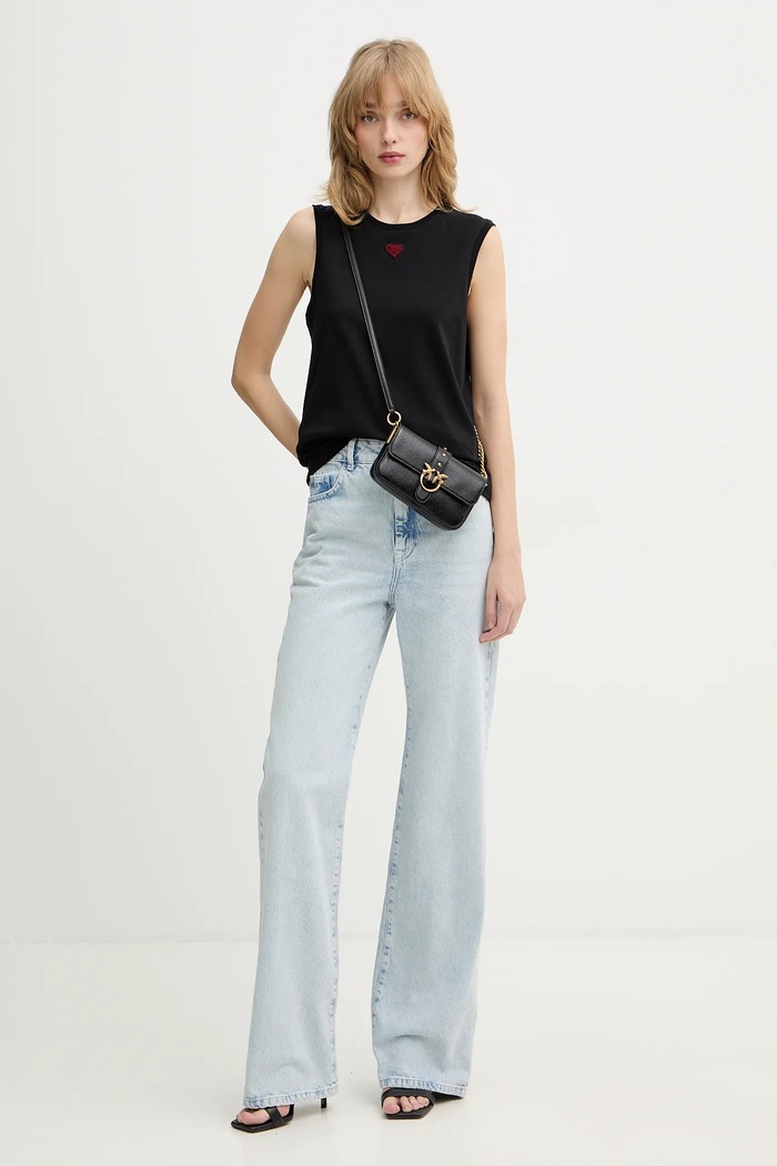 Pinko pamut top 105741.A326 fekete SS26