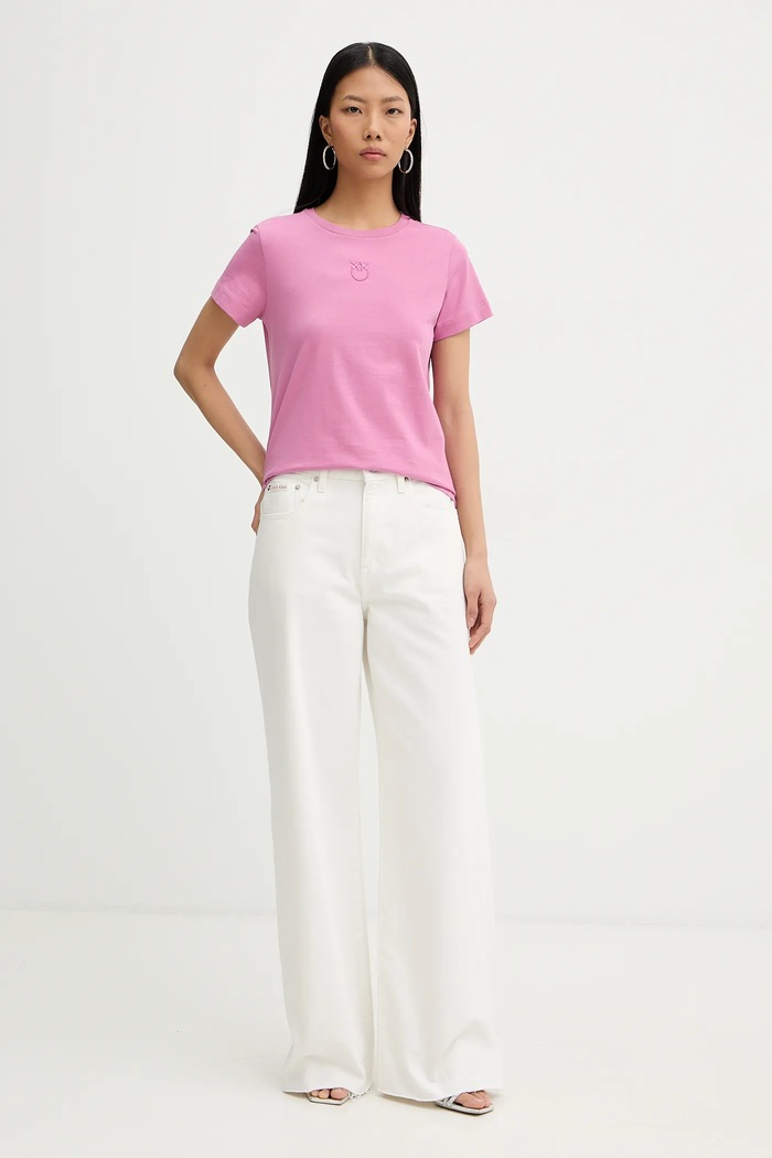 Pinko pamut póló 100355.A339 rózsaszín SS26