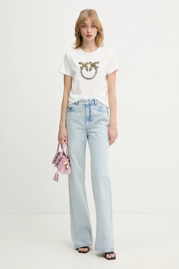 Бавовняна футболка Pinko 100535.A33F білий SS26