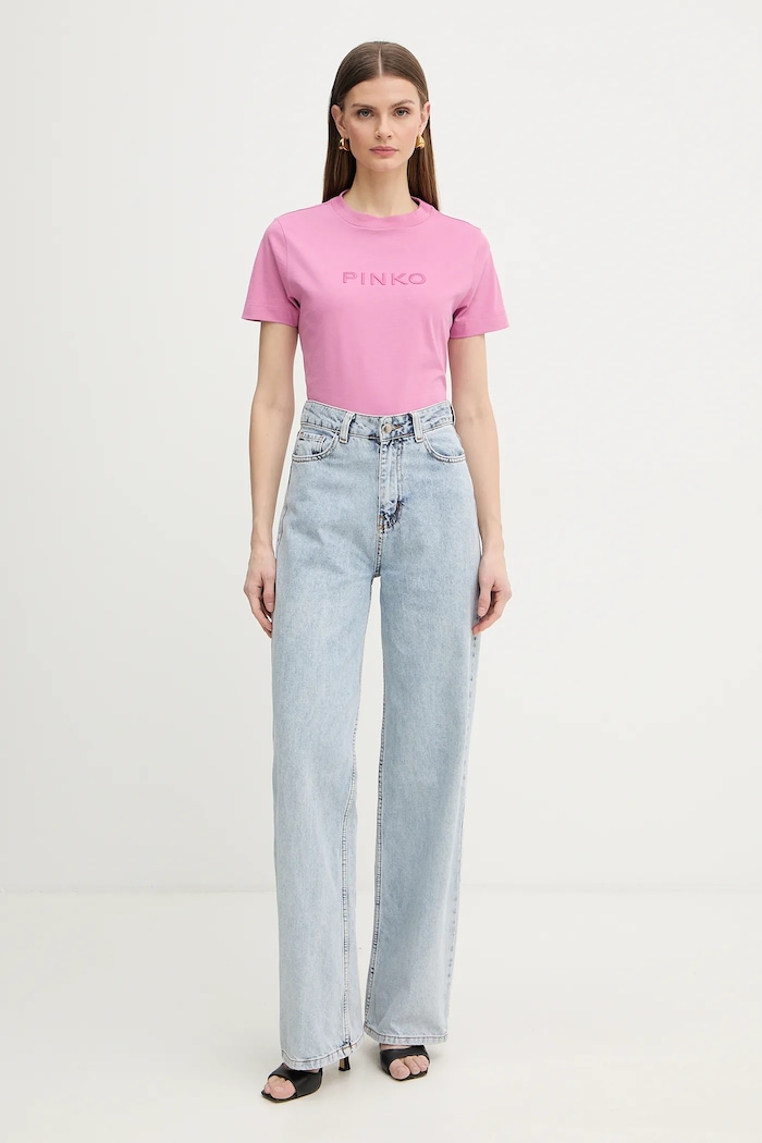 Pinko pamut póló 101752.A339 rózsaszín SS26