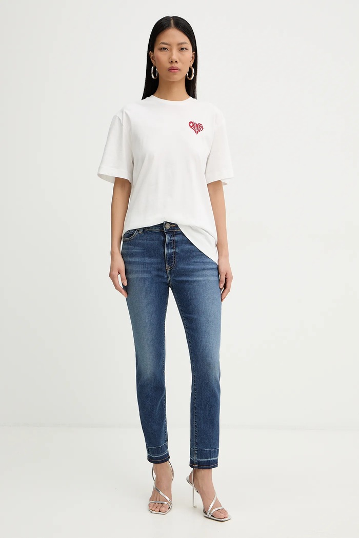 Bavlněné tričko Pinko 105526.A33I bílá SS26