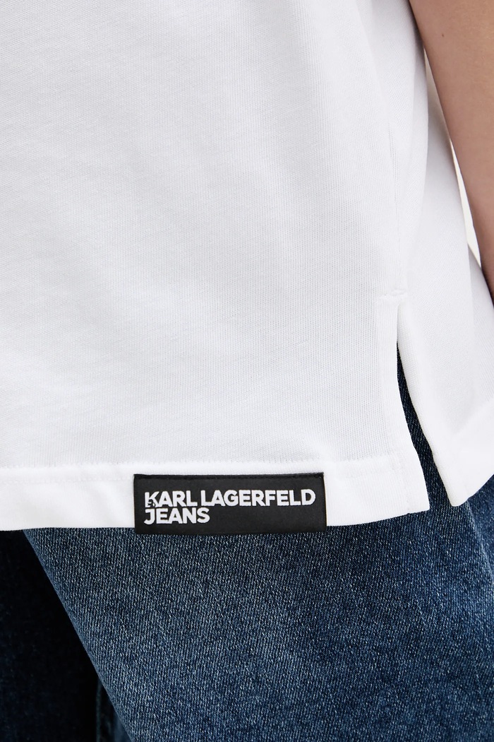 Bavlněné tričko Karl Lagerfeld Jeans B1W17061 bílá