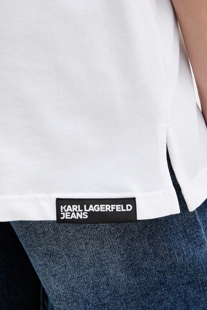 Bavlněné tričko Karl Lagerfeld Jeans B1W17061 bílá