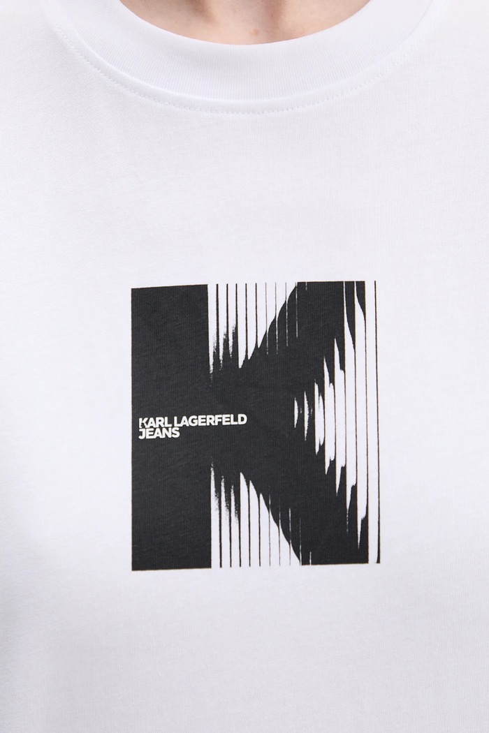 Памучна тениска Karl Lagerfeld Jeans B1W17055 бял