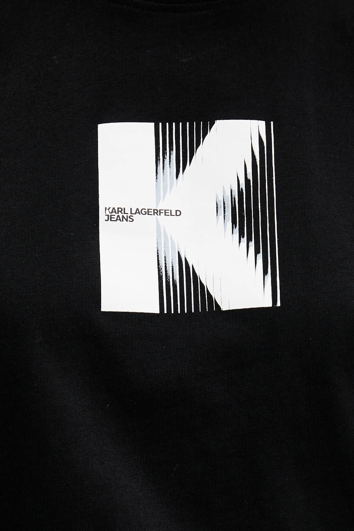 Памучна тениска Karl Lagerfeld Jeans B1W17055 черен
