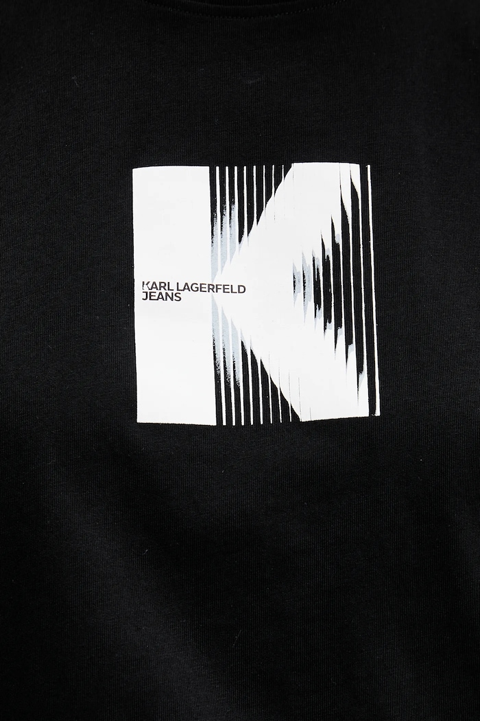 Памучна тениска Karl Lagerfeld Jeans B1W17055 черен