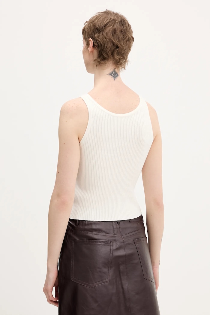 Îmbrăcăminte Karl Lagerfeld Jeans crop top pentru femei cu bumbac B1W18024 bej