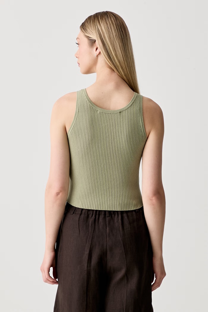 Odzież Karl Lagerfeld Jeans crop top damski z bawełną B1W18024 zielony