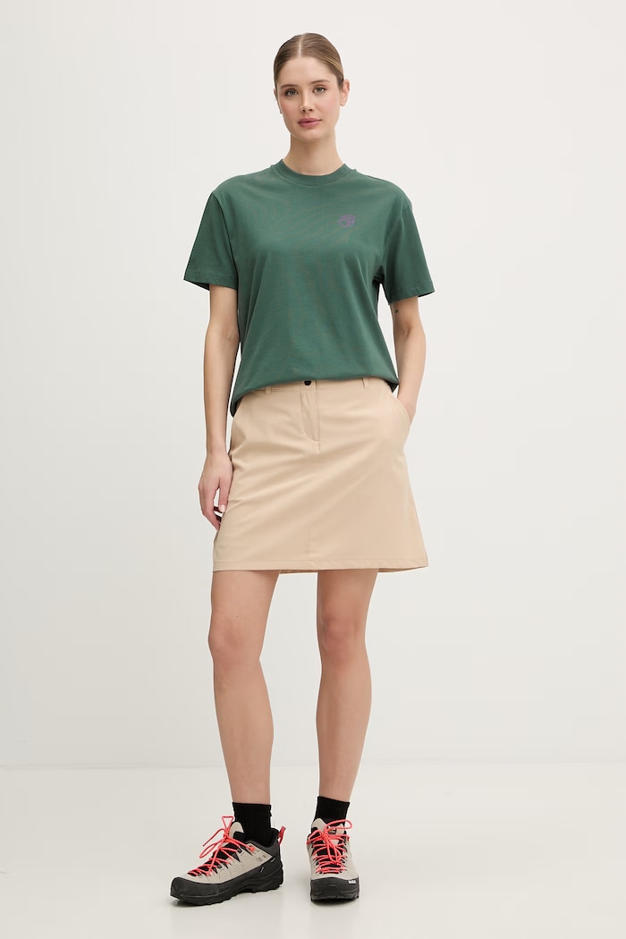 Jack Wolfskin tricou pentru femei, din bumbac Curious A65755 verde SS26