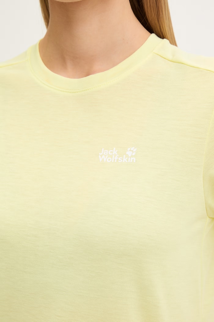 Jack Wolfskin T-shirt sportowy damski Vonnan żółty A63951