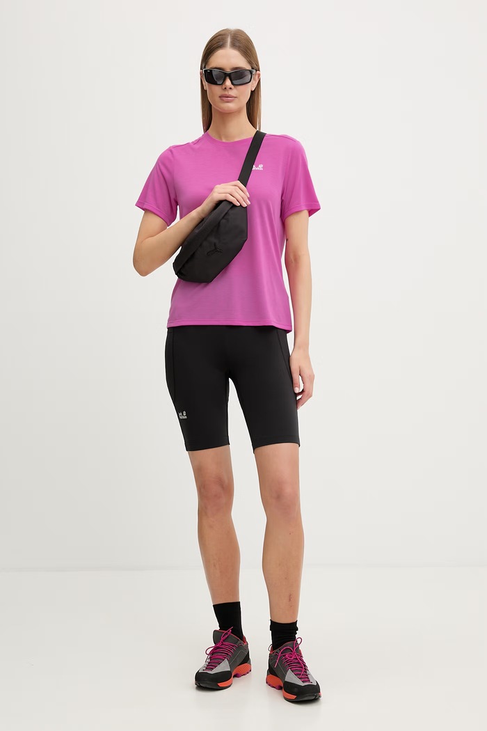 Jack Wolfskin T-shirt sportowy damski Vonnan A63951 różowy SS26