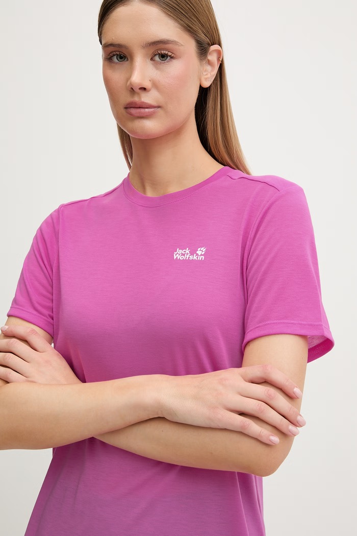 Jack Wolfskin T-shirt sportowy damski Vonnan różowy A63951