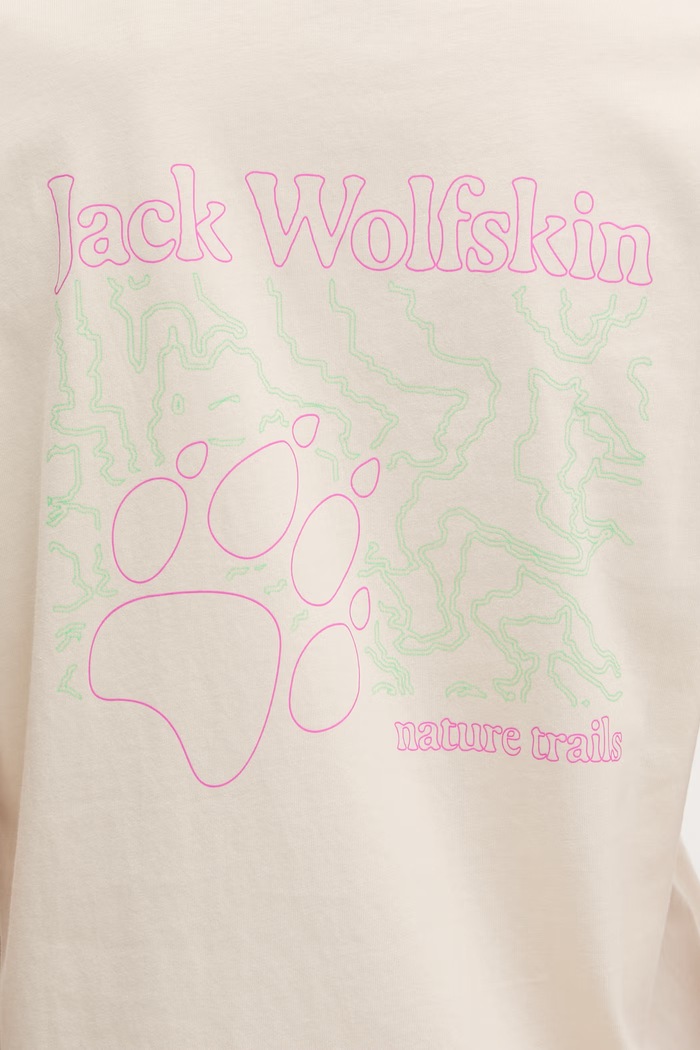 Jack Wolfskin tricou pentru femei, din bumbac Celebrate The Paw A65916 bej