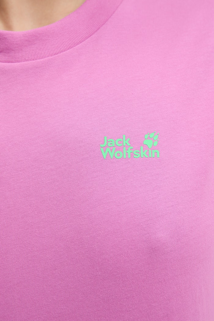 Jack Wolfskin tricou pentru femei, din bumbac Celebrate The Paw A65913 roz