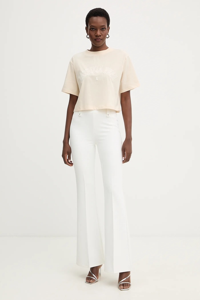 Patrizia Pepe t-shirt bawełniany 8M1798.J387 beżowy SS26