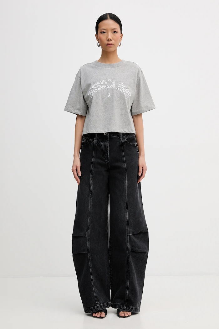 Patrizia Pepe t-shirt bawełniany 8M1798.J387 szary SS26