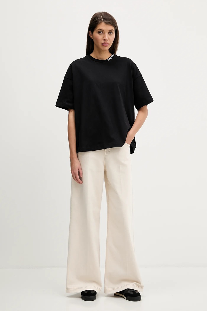 Juicy Couture tricou din bumbac JCTES09 negru SS26