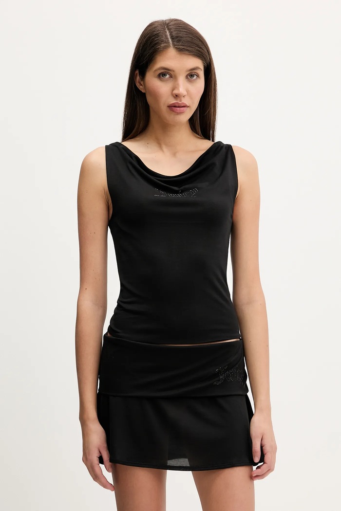 Top Juicy Couture slim μαύρο JCWCT126302