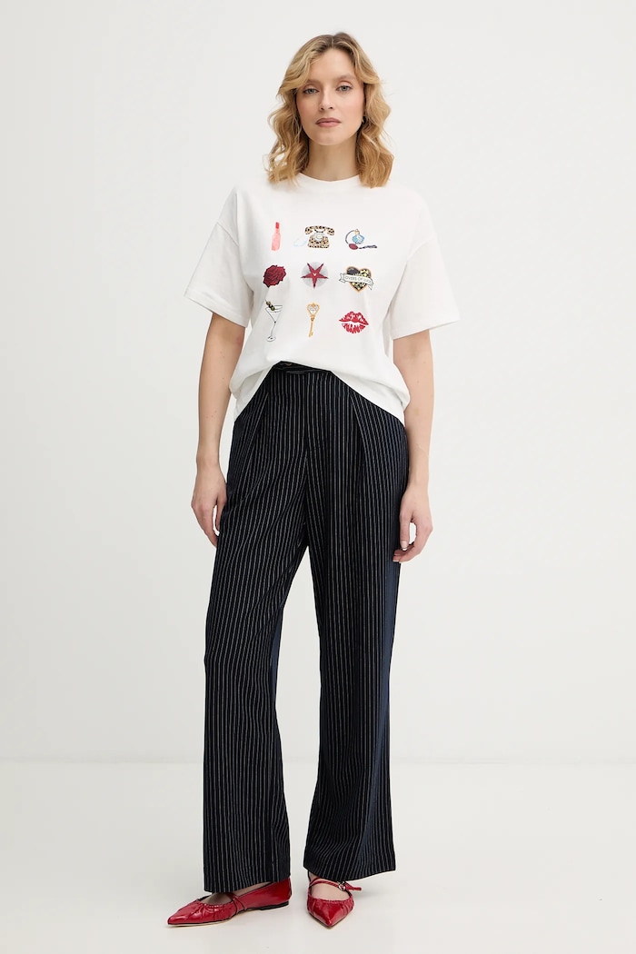 Хлопковая футболка Never Fully Dressed Icons NFDTO2075 белый SS26