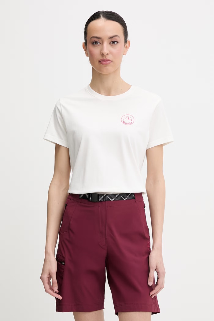 La Sportiva T-shirt damski bawełniany Circle Logo beżowy ZACT245