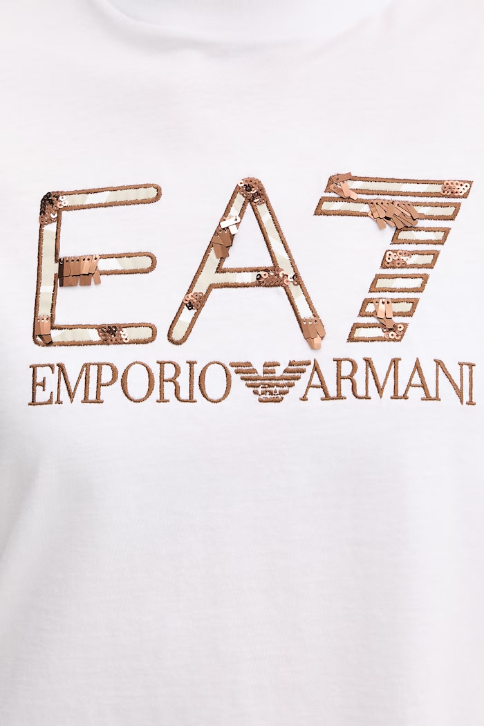Bavlnené tričko EA7 Emporio Armani AF21636.7W001096 biela