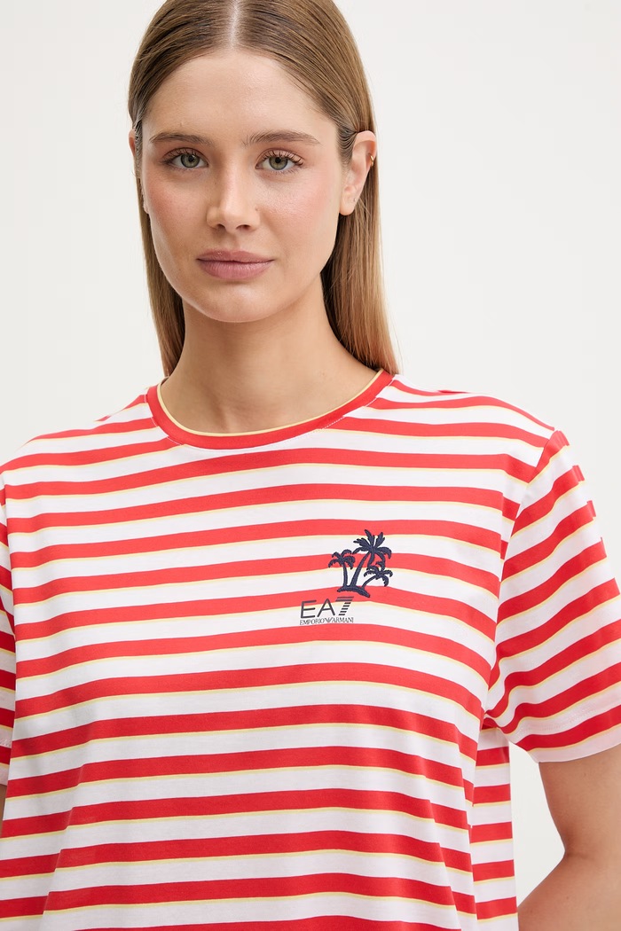 EA7 Emporio Armani tričko dámske bavlnené červená AF20775.7W001466