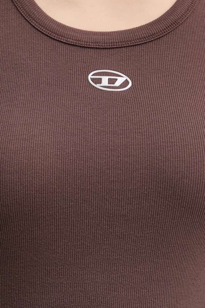 Diesel top pentru femei, din bumbac cu elastan T-ANKI-OD A19908.0JMBA maro