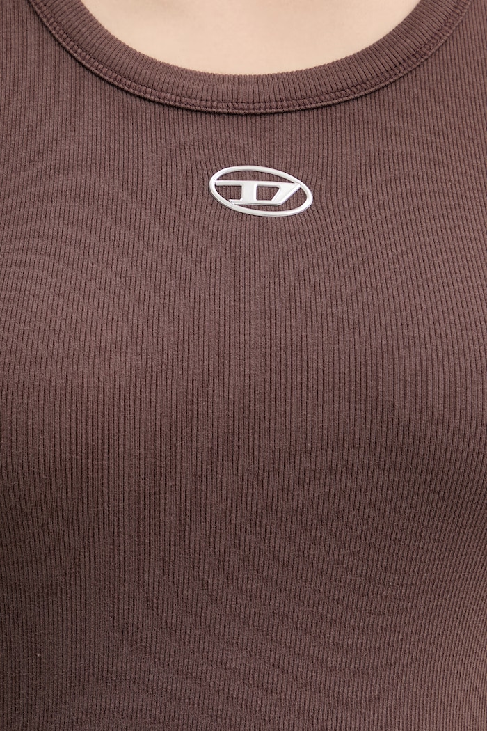 Diesel top pentru femei, din bumbac cu elastan T-ANKI-OD A19908.0JMBA maro