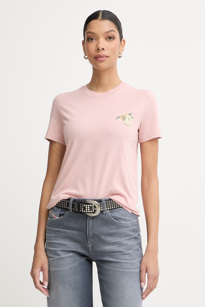 Diesel tricou pentru femei, din bumbac T-REG-S1 roz A22488.0JMBD