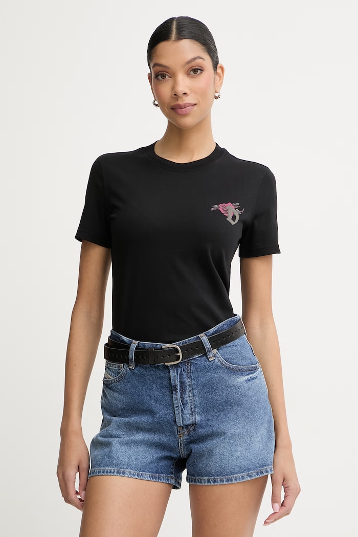 Diesel tricou pentru femei, din bumbac T-REG-S1 negru A22488.0JMBD