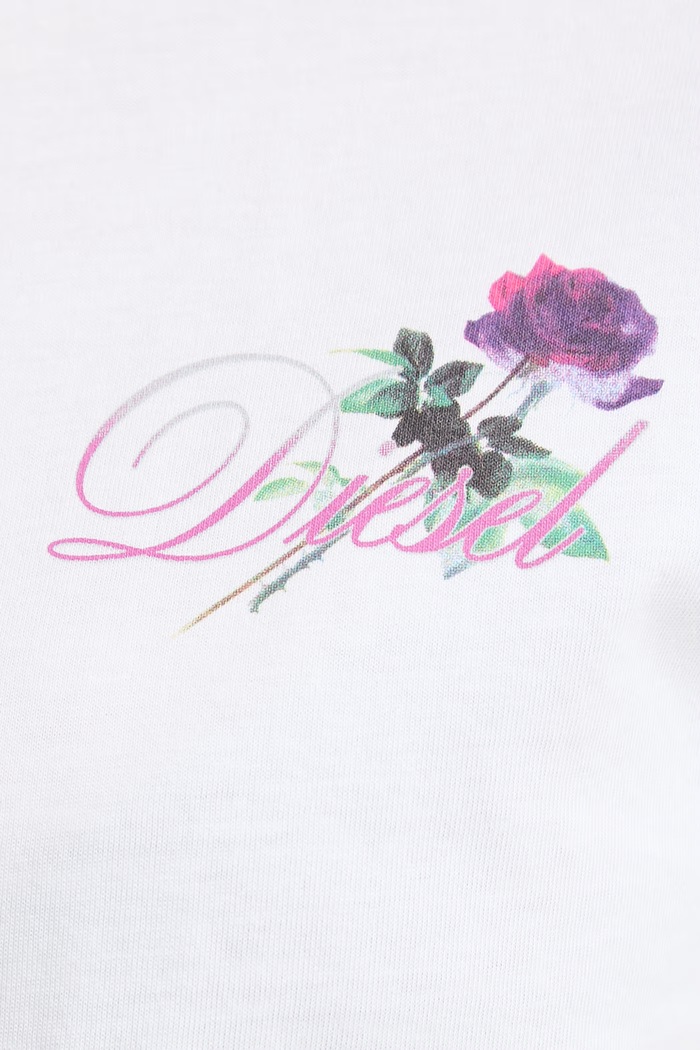 Diesel crop top pentru femei, din bumbac T-CROPYN A22507.0JMBD alb