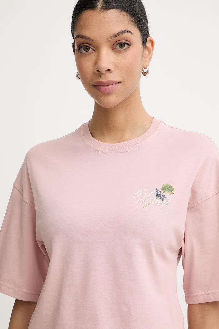 Diesel crop top pentru femei, din bumbac T-CROPYN roz A22507.0JMBD