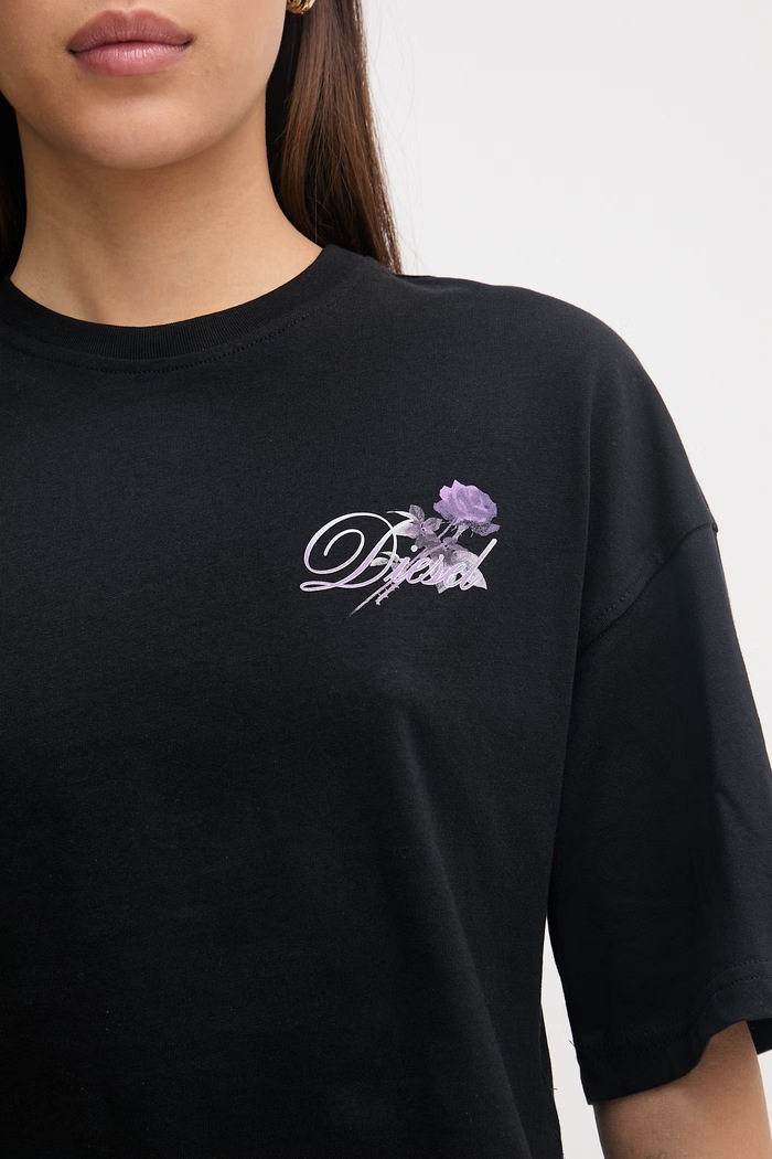Diesel Crop top dámsky bavlnený A22507.0JMBD čierna