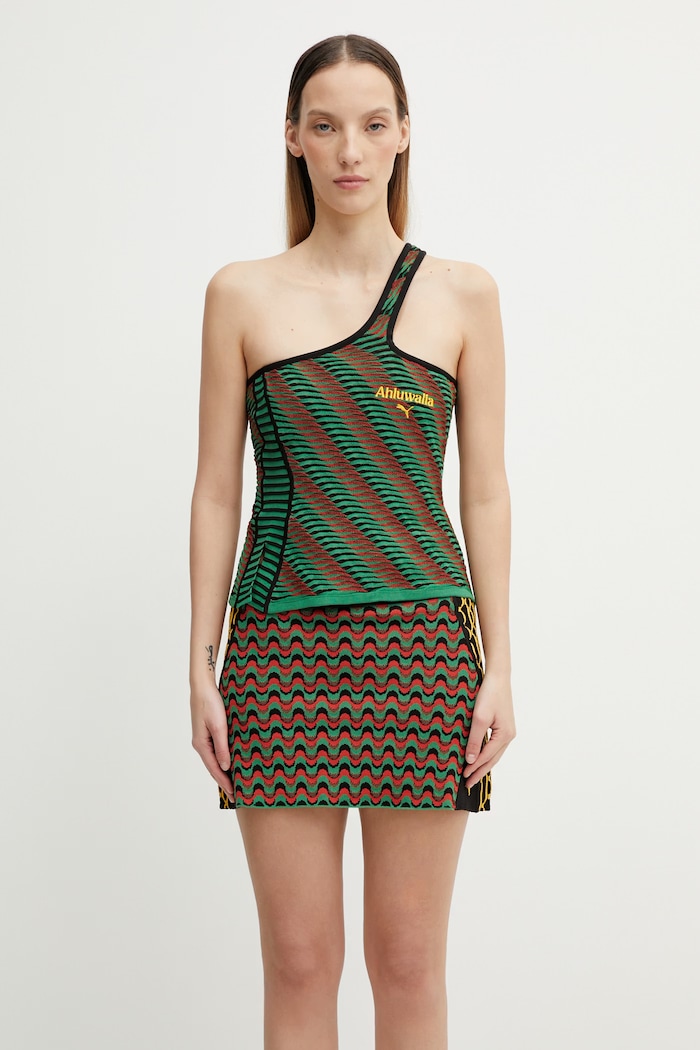 Puma Ahluwalia asymmetrical blouse Women's with viscose green 635237