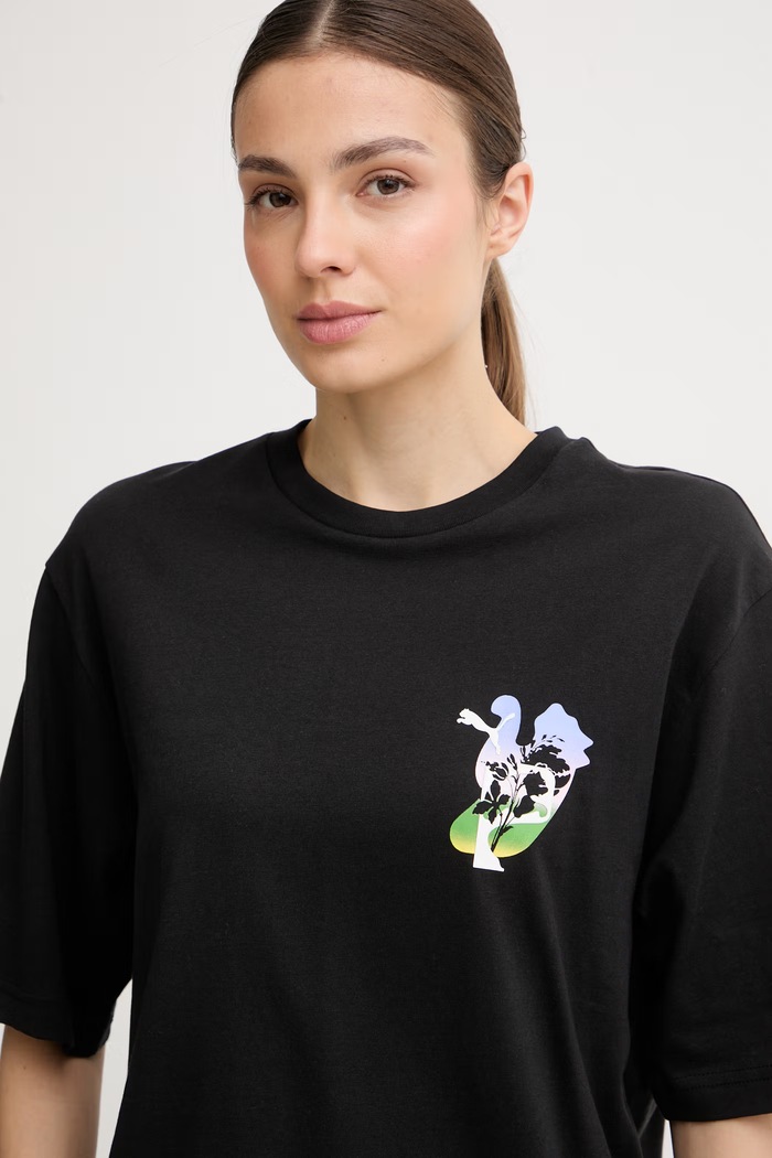 Puma tričko dámske s bavlnou Graphics Psychoflower čierna 636891