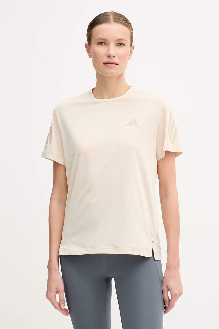 Μπλουζάκι προπόνησης adidas Performance adi365 στάμπα μπεζ JZ5116