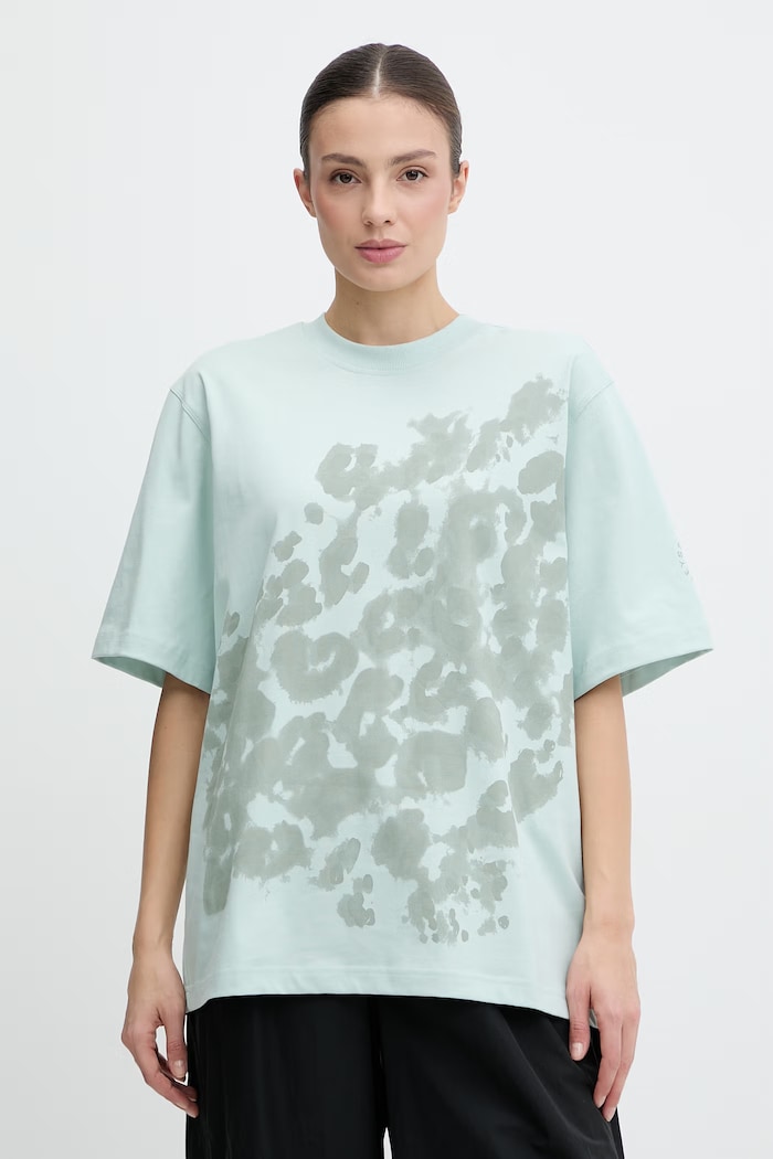 Bavlnené tričko adidas by Stella McCartney relaxed zelená KA9553