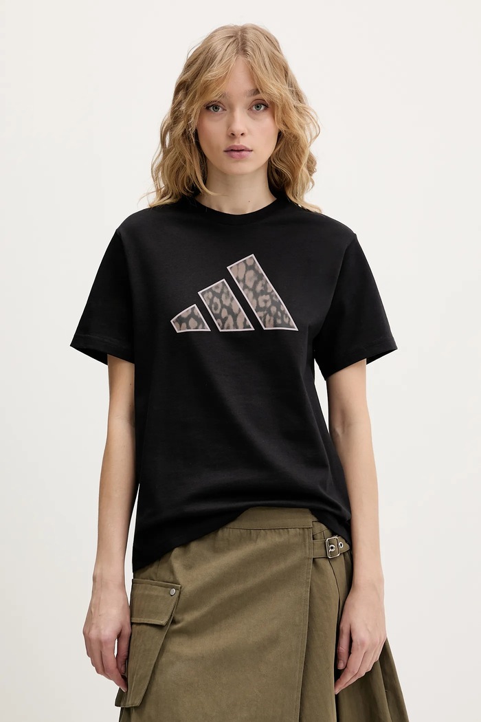 Bavlněné tričko adidas potisk černá KB7142