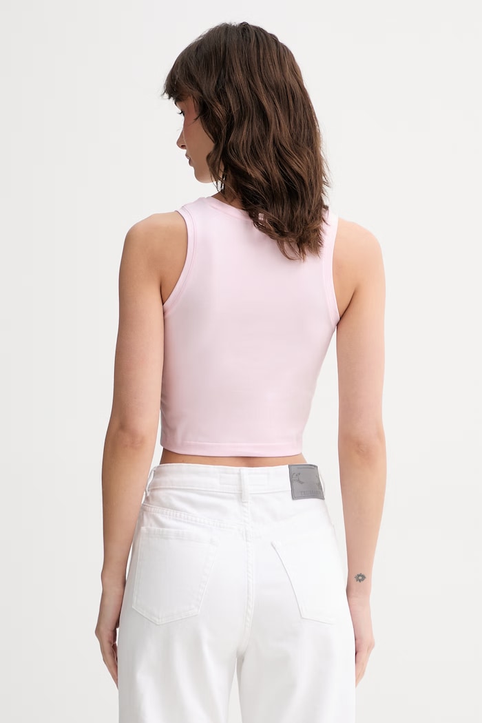 Îmbrăcăminte adidas Crop top pentru femei, din bumbac cu elastan KC5182 roz